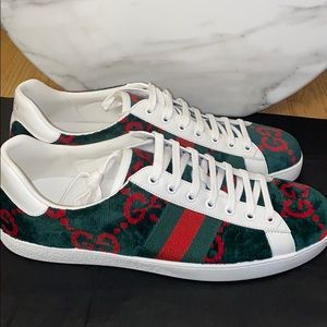 Gucci New Ace Velvet GG Logo Sneakers 11US